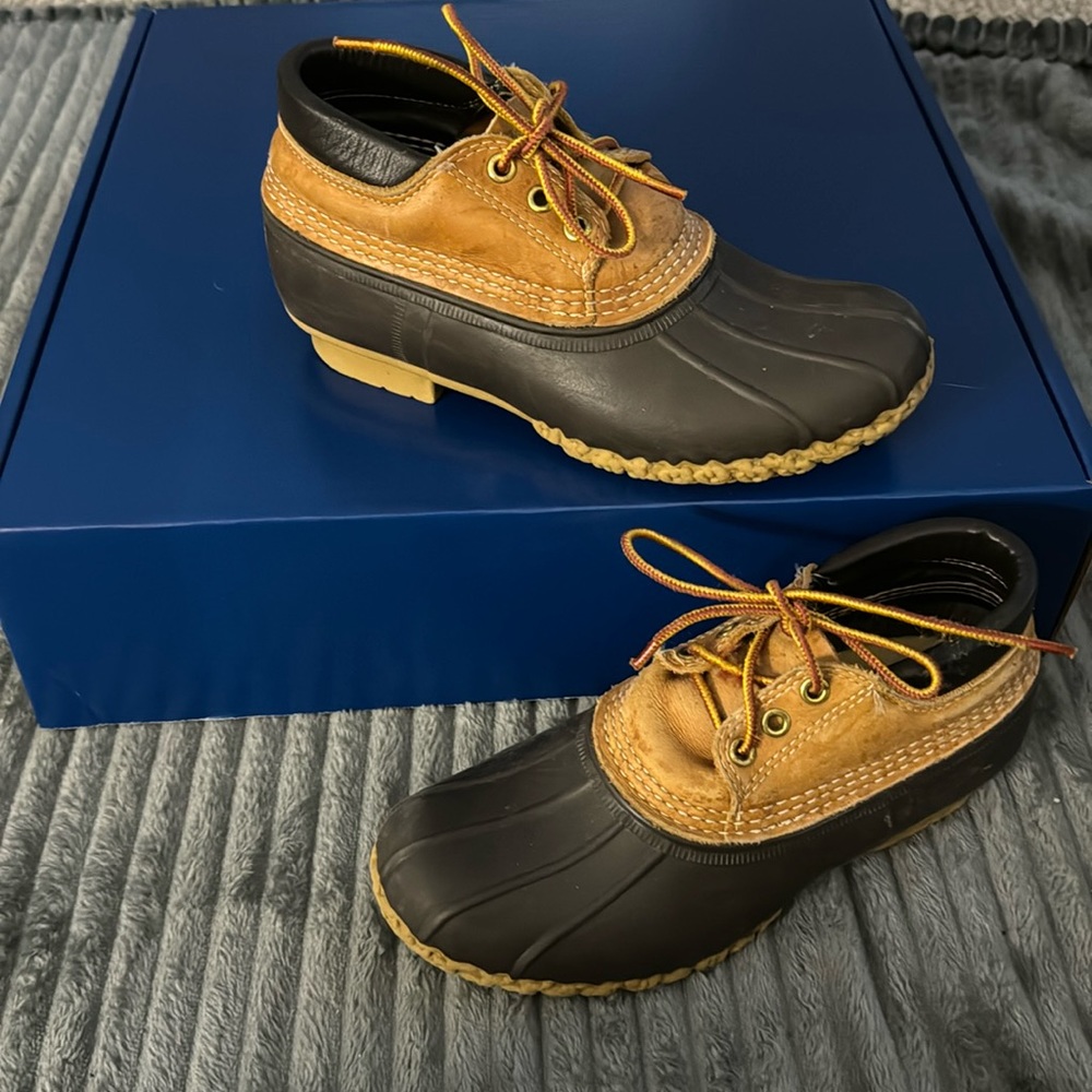 80s Bean Boots 7, Vintage Leather Rubber Unisex Mud Rain duck boots
